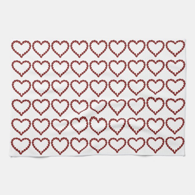 Red Ruby Gemstone Heart Kökshandduk (Horisontell)