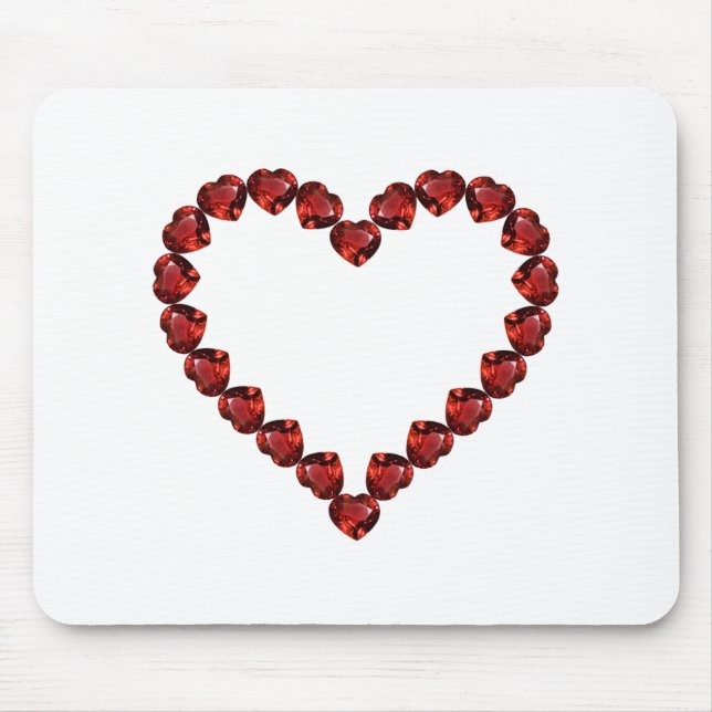 Red Ruby Gemstone Heart Musmatta (Framsidan)