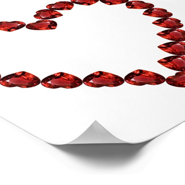 Red Ruby Gemstone Heart Poster (Hörn)