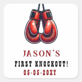 Red Rumble First Blockout Boxing Birthday Fyrkantigt Klistermärke