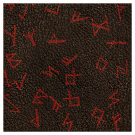 Red Runic Brev på mörk (simulerat) läder Tyg