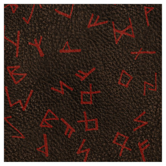 Red Runic Brev på mörk (simulerat) läder Tyg