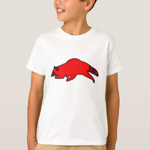 Red Running Raccoon-kläder T-shirt