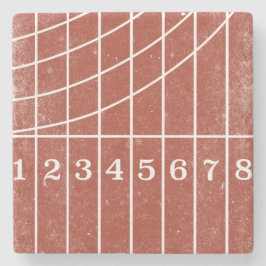 Red Running Track Distress Stil Underläggs Stenunderlägg