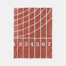 Red Runtrack Track Distress Stil Fleece Blanket