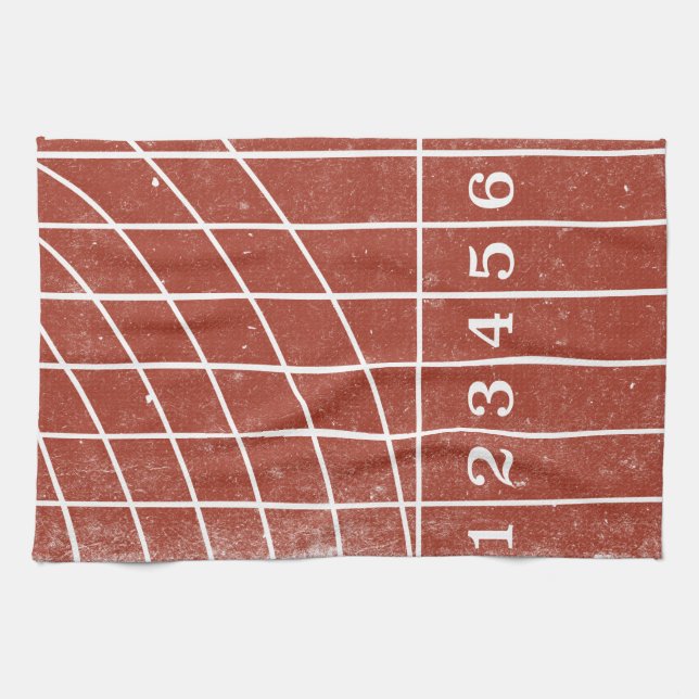 Red Runtrack Track Distress Stil Kitchen Towel Kökshandduk (Horisontell)