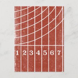 Red Runtrack-vykort med ostressad Stil Meddelande Vykort