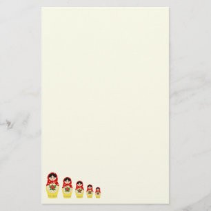 Red Russian matryoshka kapningsdockor Brevpapper