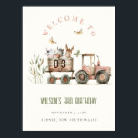Red Rust Boskap Tractor Kid Birthday Välkommen Poster<br><div class="desc">Om du behöver någon annan matchande produkt eller anpassning kan du skicka ett vänligt meddelande via Zazzle.</div>