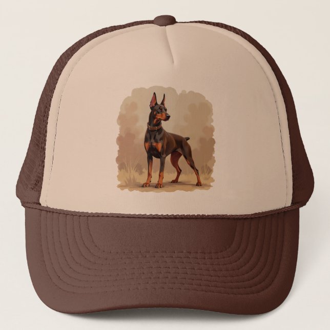 Red Rust Brown Doberman Pinscher Dog Keps (Framsida)