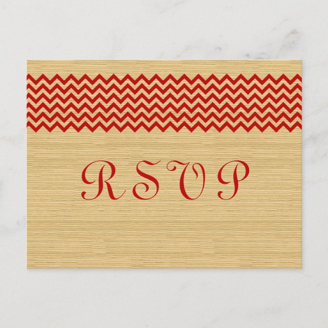 Red Rustic Chevron OSA Postcard Inbjudan Vykort (Framsida)