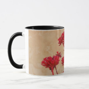 Red Rustic Flowers Mugg