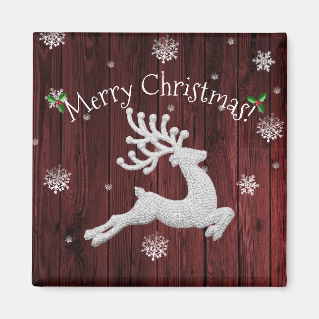 Red Rustic-julpryder Magnet (Framsidan)