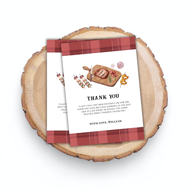 Red Rustic Play Land Baby Q Baby Shower Tack Kort (Red Rustic Plaid Country Baby Q Baby Shower Thank You Card)