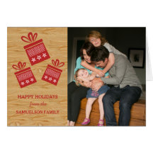 Red Rustic Presenter Helgdag Photo Card