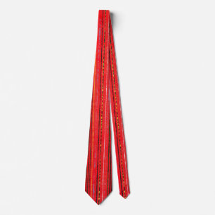 Red Rustic Stil Colorful Rand Art Tie Slips