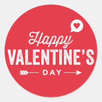 Red Rustic Typography Glad Valentine Day