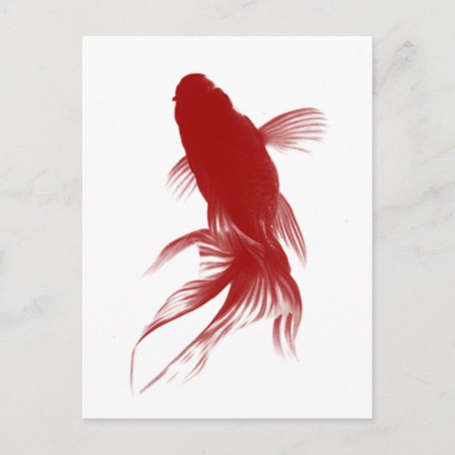 Red Ryukin Goldfish Vykort (Framsida)