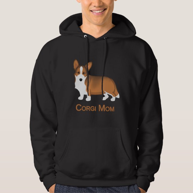 Red Sable Cardigan Welsh Corgi Mamma Hund Hoodie (Framsida)
