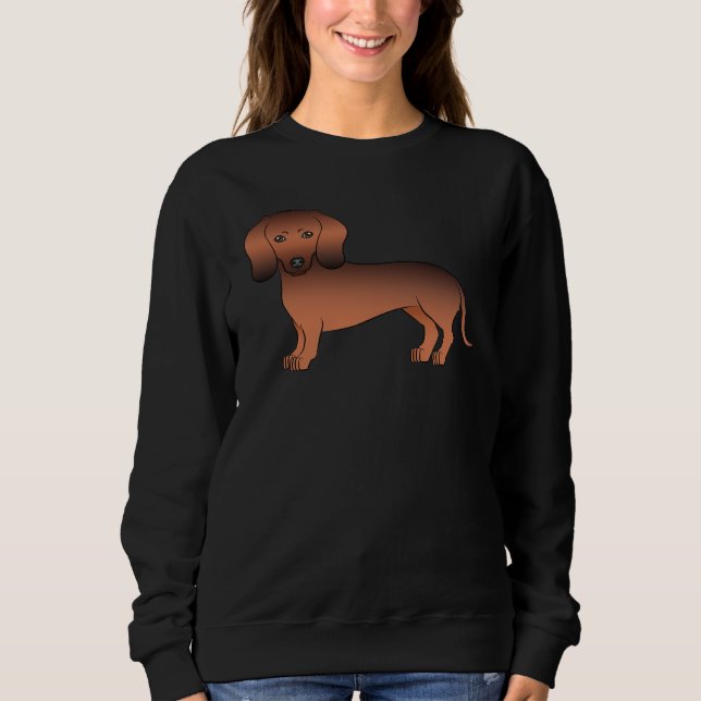 Red Sable Smooth Hair Dachshund Cute Sause Hund T Shirt (Framsida)