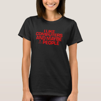 Red säger att jag tycker om datorer och kanske 3 p t shirt