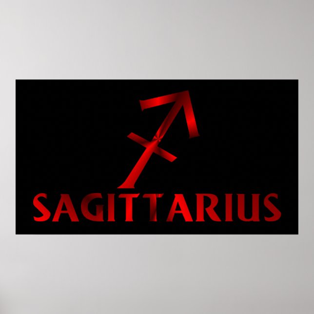 Red Sagittarius Horoscope Symbol Poster (Framsidan)