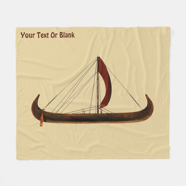 Red Sail Viking Frakt Fleecefilt (Framsidan (Horisontell))