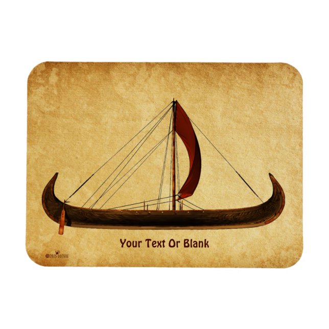 Red Sail Viking Frakt Magnet (Horisontell)