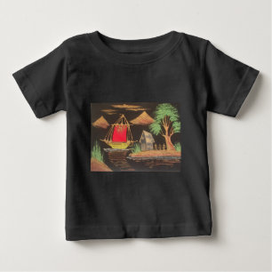 Red Sailboat Ligcape Oljemålning Art Skriv ut T Shirt