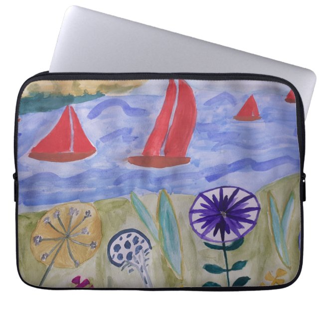 Red Sails & Flowers Laptop sleeve (Framsidan)
