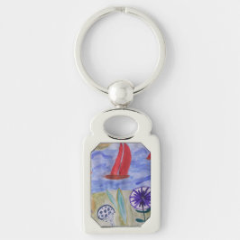 Red Sails & Flowers Metall Nyckelring