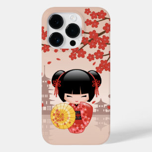 Red Sakura Kokeshi Doll - Japanska Geisha