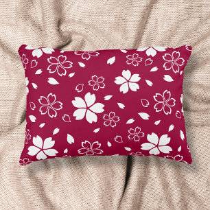 Red Sakura Mönster Decorative Pillow Prydnadskudde