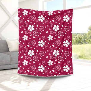 Red Sakura Mönster Fleece Blanket