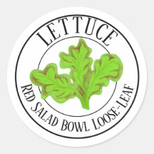 Red Salad Bowl Loose-Löv Lettuce Garden etikett