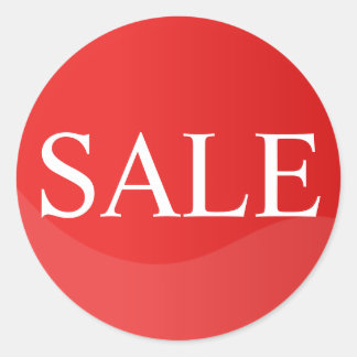 Red Sale Sticker for Business Runt Klistermärke