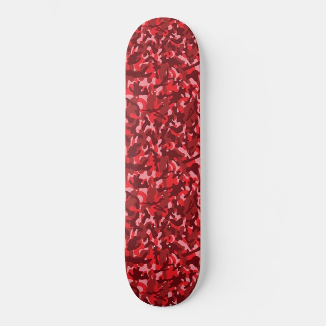 Red Salmon Camouflage Mini Skateboard Bräda 18,5 Cm (Framsida)