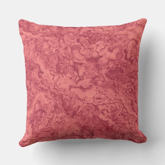 Red Salmon Marble abstrakt Kudde (Baksida)