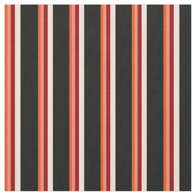 Red, Salmon, Mörk Red, Bisque och Black Färgad Tyg (Närbild)