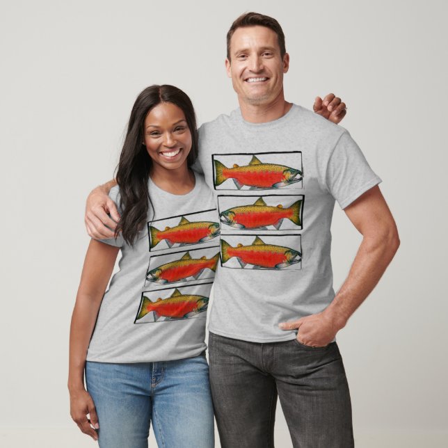Red Salmon Trio Tee Shirt (Unisex)