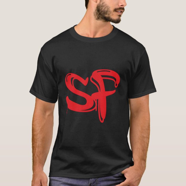 Red San Francisco Sf Graffiti Stil T Shirt (Framsida)