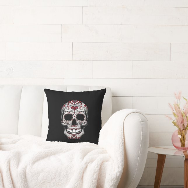 Red Sancho Skull Color Red Kudde (Soffa)