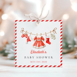 Red Santa Baby Baby Shower Gåvor Etiketter