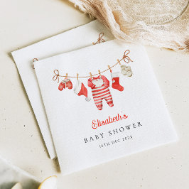 Red Santa Baby Baby Shower Pappersservett