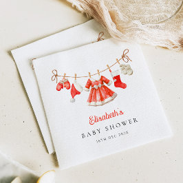 Red Santa Baby Baby Shower Pappersservett