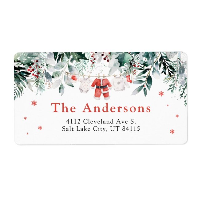 Red Santa Baby, Barnkläder Baby Shower Fraktsedel (Framsidan)