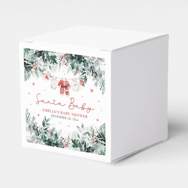 Red Santa Baby, Barnkläder Baby Shower Presentaskar (Framsidan Sidan)