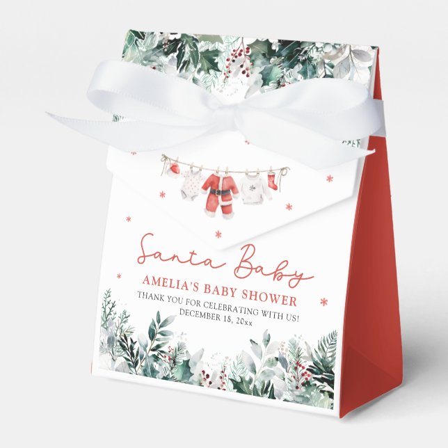 Red Santa Baby, Barnkläder Baby Shower Presentaskar (Framsidan Sidan)