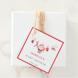 Red Santa Baby Christmas Baby Shower Favor Tags Gåvor Etiketter