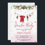 Red Santa baby christmas babydusch Inbjudningar<br><div class="desc">Juli Baby Baby Shower Gender Neutral-inbjudan. Vänner och familj från inbjudan till  i en glädje av nyfödd bebis på vägen med denna festliga babyduschinbjudan.</div>